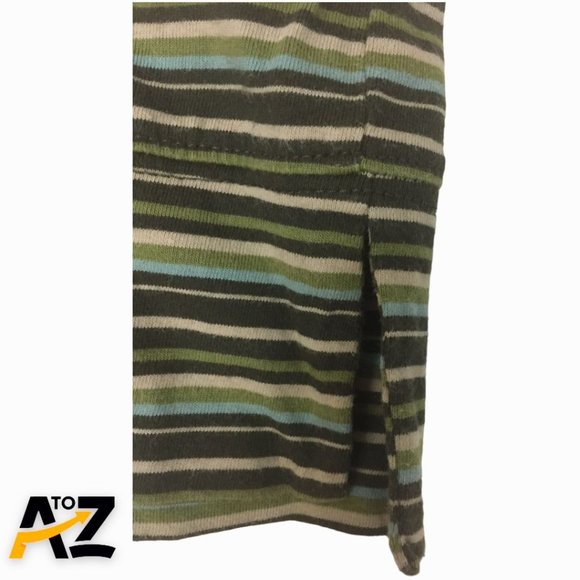 Preswick & Moore Womens Top Size Large Green 3/4 Sleeves Striped - Picture 4 of 10
